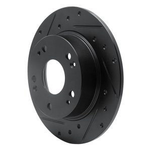 Acura TSX Brake Rotor (1) - Rear Left - R1 Concepts - Drilled & Slotted - Black - `03-`08